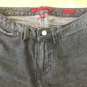 && Gray/Black Pinstripe Jeans by BANANA REPUBLIC